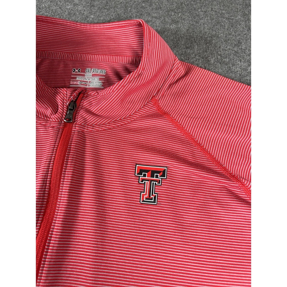 Under Armour Cold Gear 1/4 Zip Red Texas Tech Pullover Men's 4XL Zip Pockets